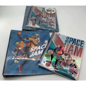 Warner Brothers Space Jam Stationary Bundle 3-Ring 1" Binder, Notebook, Folder